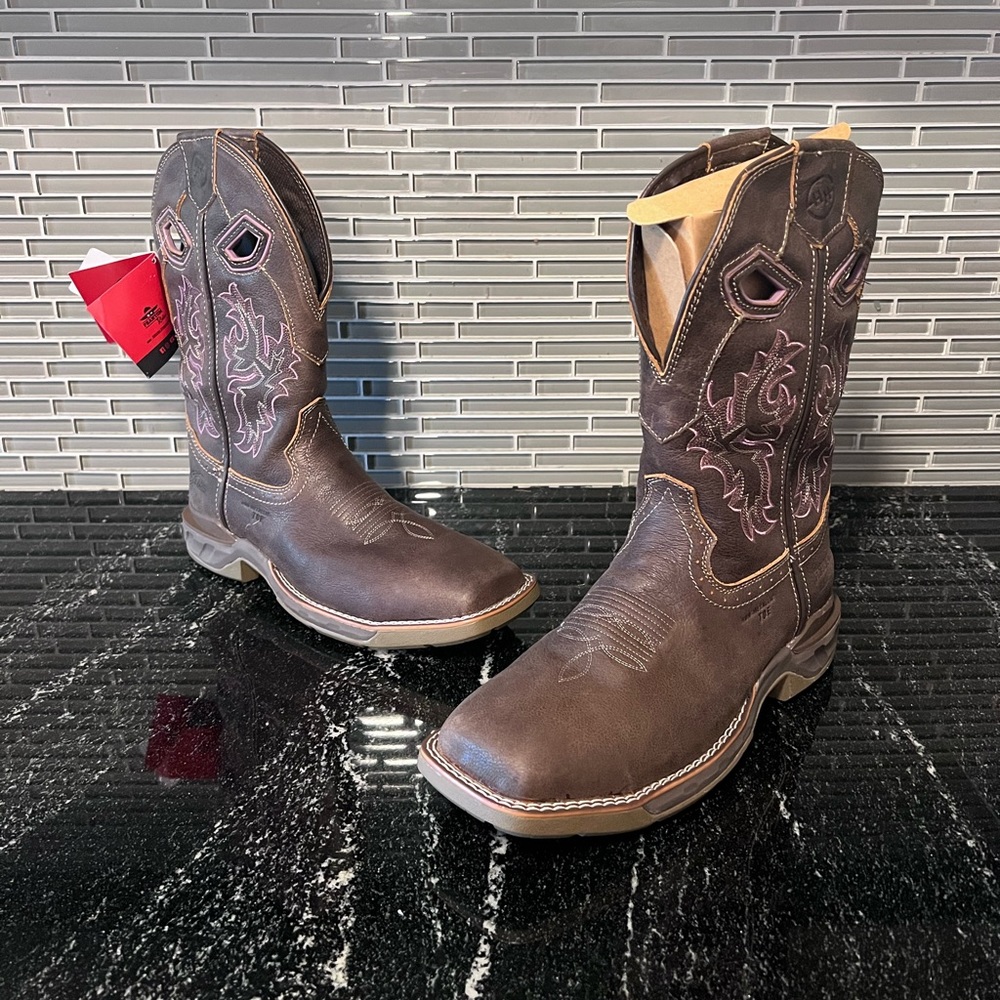 Double H HH Women’s 10 Phantom Rider Alridge Square Toe Brown Boots DH5374